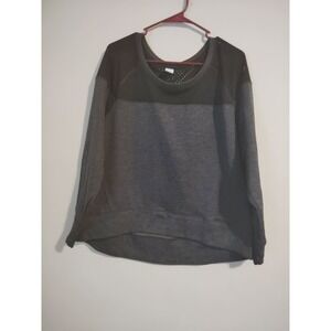 C9 by Champion Womens Cropped Duo Dry Gray Black Mesh Sweatshirt Size XXL
